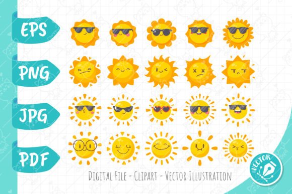 Download Sun Cartoon|Cute Solar| EPS Vector - Eps vector Collection