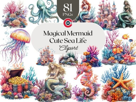 Download Mermaid and Underwater Sea Life Elements - Life Collection