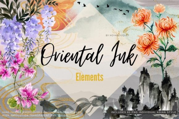 Download Oriental Ink Elements - Oriental Collection