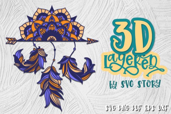 Download 3D Dreamcatcher Mandala 13 SVG Design - Dreamcatcher mandala Collection