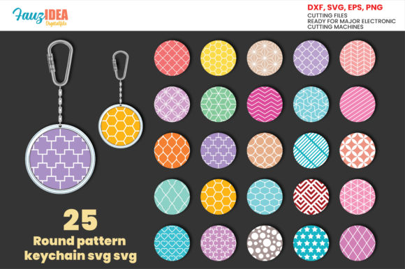 Download 25 Keychain Svg,Round Pattern Svg Bundle - Round pattern Collection