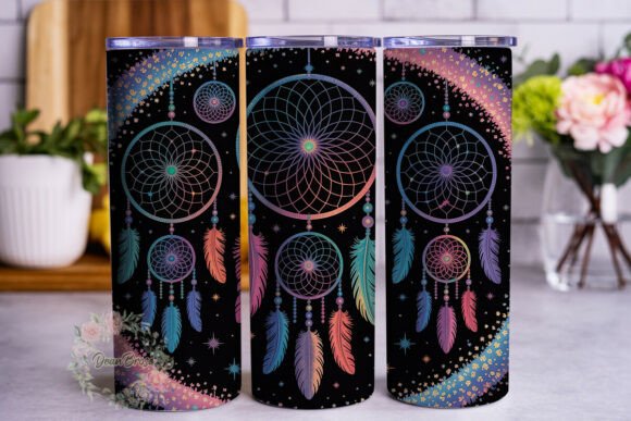 Download Dreamcatcher Mandala Glow Tumbler Wrap - Dreamcatcher mandala Collection