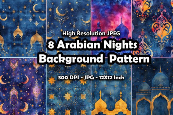 Download 8 Arabian Nights Background Pattern - Round pattern Collection